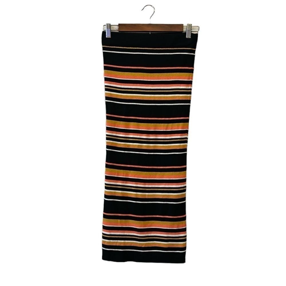 ASOS Ribbed Striped Colorful Knot Long Fitted Skirt Size 2​​​​​